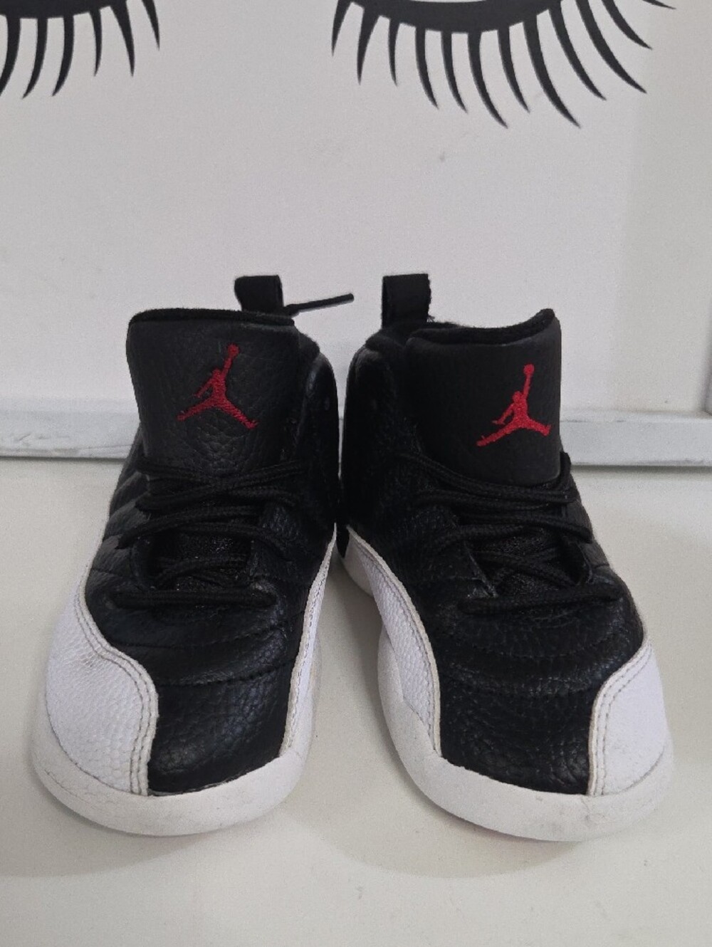 Jordan Kids Black and White High-Top Sneakers Size 9